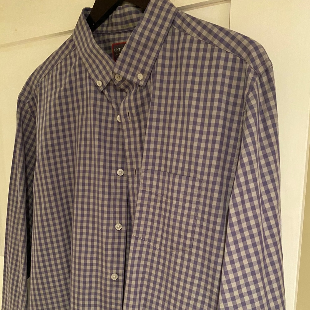 UntuckIt Men’s XL Grey/Purple Button-Down Shirt